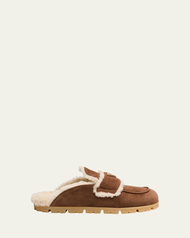 Suede Shearling Cozy Loafer Mules
